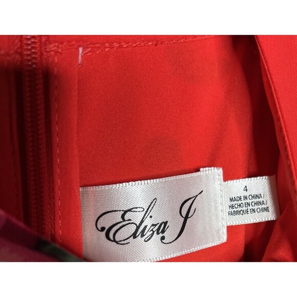 Eliza J Dress High Low Halter Top Red Color Floral Print Size 4 - Picture 5 of 8